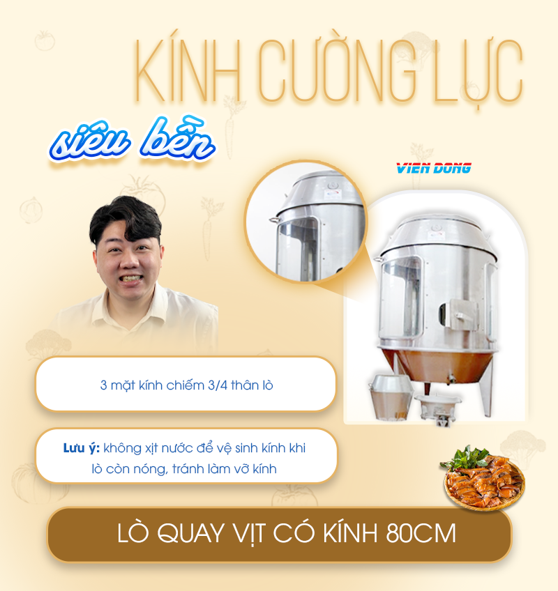 Lò quay vịt có kính