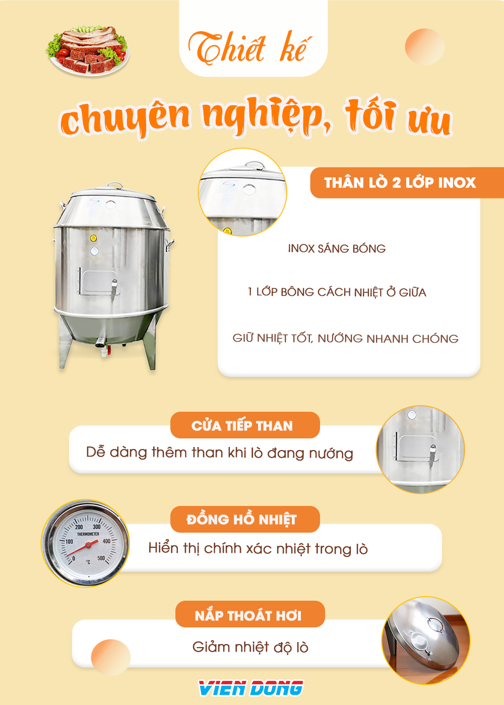 lò nướng gà vịt bằng than