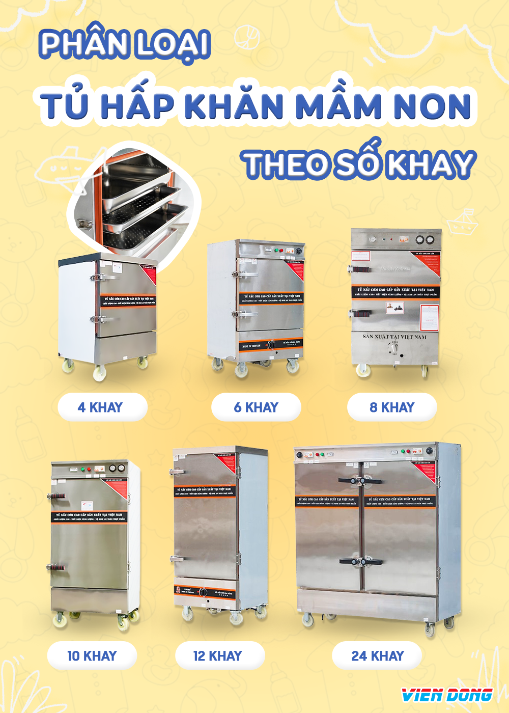 tủ hấp khăn mầm non